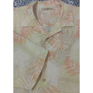 Tommy Bahama‎ L 100% Linen Short Sleeves Button Botanical Print